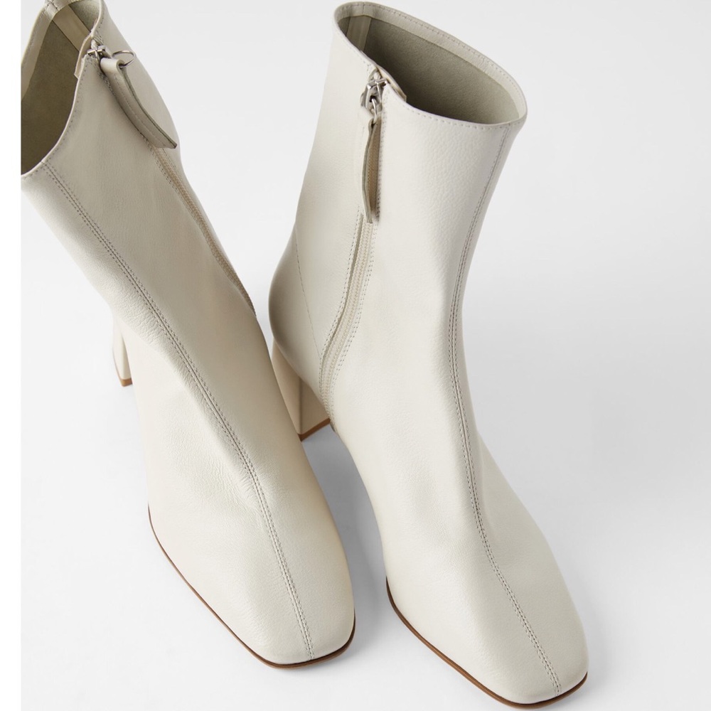 Zara Soft Leather Ankle Boots NWT